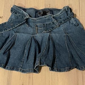 Vintage Jean Belted Skirt